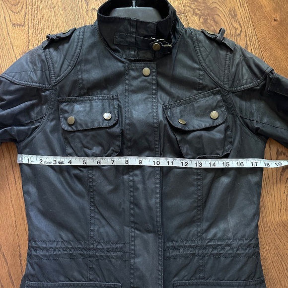 BARBOUR - Waxed Cotton Jacket Size US 4 Black EUC - Picture 3 of 11